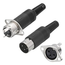 4 Pcs 3-Pin DIN Male Plug