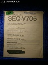 Sony Manuale Di Istruzioni SEQ V705 Equalizzatore Grafico (#0230)