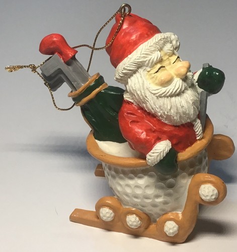 Santa and golf clubs - santa,