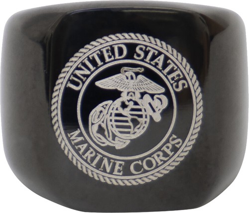 Anello usmc nero acciaio - anello,