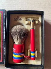 Set vintage Omega rasoio e pennello da barba