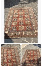 Tappeto Kazak Antico Cotone Lana Nodo Grosso Caucaso 240 X 180