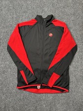 Giacca Ciclismo Uomo Castelli Full Zip Nero Rosso Maglia Termica, Taglia M
