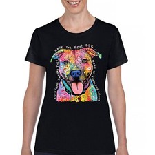 Dean Russo Colorful Pit Bull T-Shirt Everyone Has Best Dogs Women's Tee