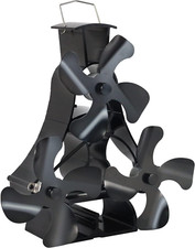 Ventilatore per Stufa a Legna Alimentato a Calore 12 Pale Ventilatore per Camino, Grande Ventilatore da Piano Cottura per Woo