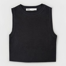 Canotta Zara nera in maglia