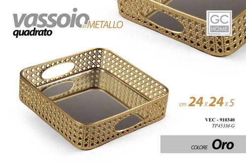 Vassoio metallo quadrato - metallo,
