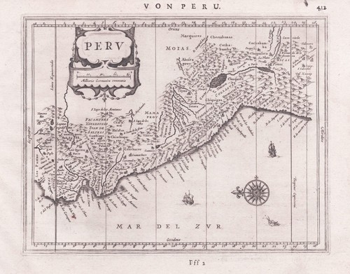 Mappa mercatore del perù sud - mappa,