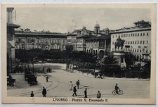Cartolina Livorno piazza V.Emanuele II tram animata Toscana paesaggistica T1