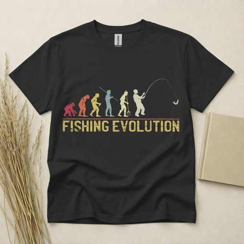 Maglietta evoluzione pesca - evoluzione,