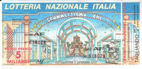 Biglietto lotteria nazionale - biglietto,