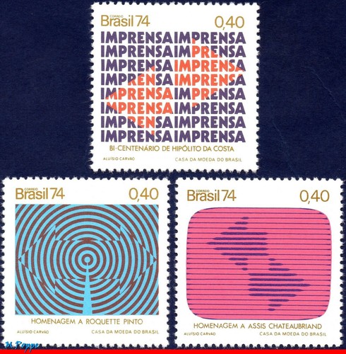 1338 brasile 1974 - 1338-40, stampa