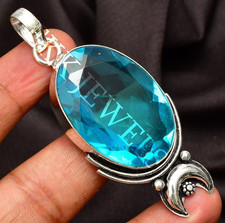 Ciondolo gioiello fatto a mano con pietra preziosa in argento sterling 925...