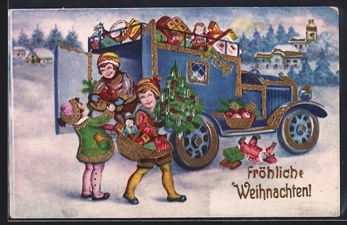 Cartolina bambini auto - cartolina,