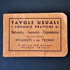 TAVOLE USUALI Formule Pratiche di Matematica, Geometria, Trigonometria Anni '30