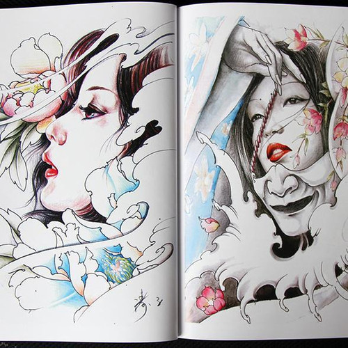 Libro flash tatuaggio - , geisha