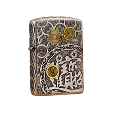 Accendino Zippo Armor Cinque Imperatori Monete - Edizione Fortunata Argento Fumè