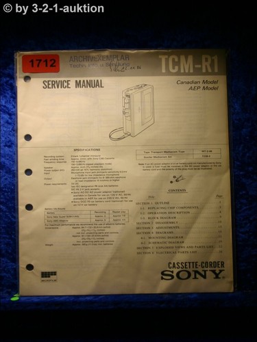 Sony manuale servizio - sony, tcm
