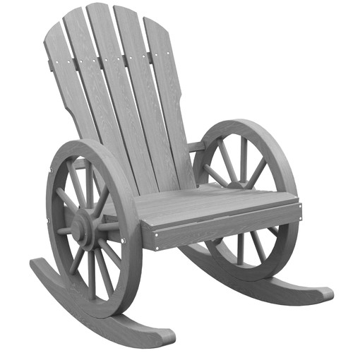 Sedia dondolo grigio legno - sedia,