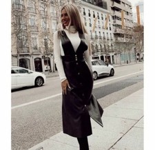 NWT Zara Black Faux Leather
