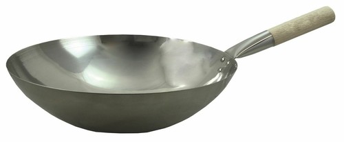 Wok acciaio inox 35 - acciaio,