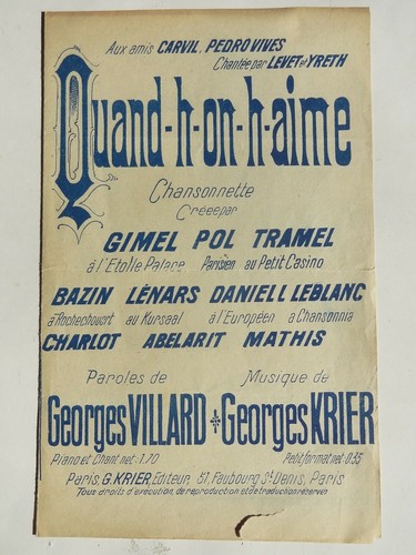 Partition quand aime - quand, on