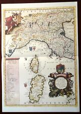 Carta geografica ITALIA DEL NORD E CENTRALE Coronelli 1985