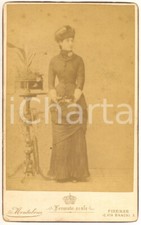 1880 ca FIRENZE Ritratto donna con manicotto in pelliccia *Foto MONTABONE 13x21