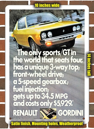 Metal sign 1975 renault - sign,
