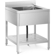 Lavello In Acciaio Inox Cucina Professionale Lavandino Ristorante 50x50x25,5cm