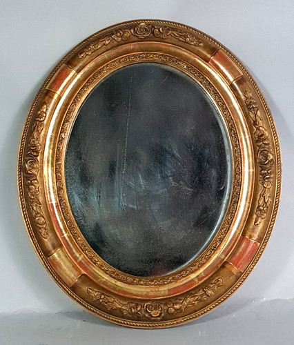 Antico specchio ovale telaio