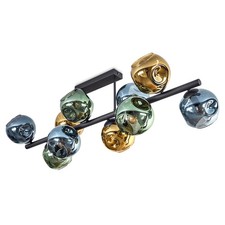 HOFSTEIN Villamare Lampada da soffitto in metallo/vetro colore nero/verde/blu/oro