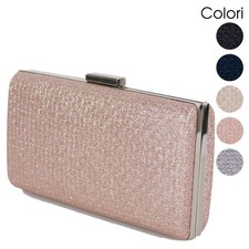 Pochette donna cerimonia clutch elegante borsetta gioiello glitter brillantini