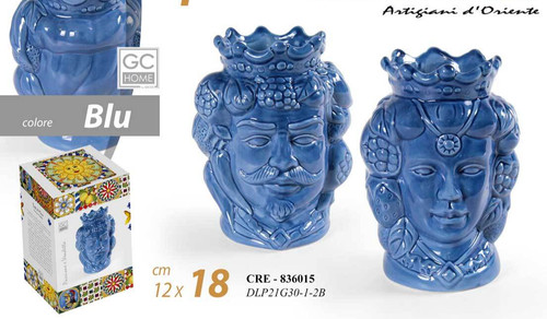 Coppia vaso testa moro uomo - di,