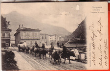CARTOLINA SERAVEZZA   VIAGGIATA 1905  TRASPORTO MARMI  RARA BELLA