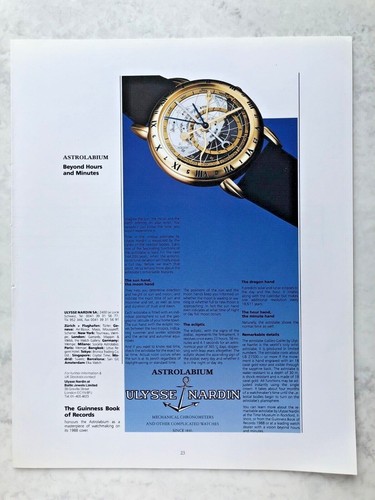 1988 advert ulysse nardin - ulysse,