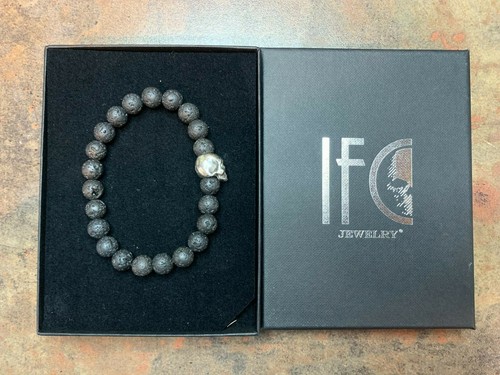 Bracciale perle pietra lavica - bracciale,
