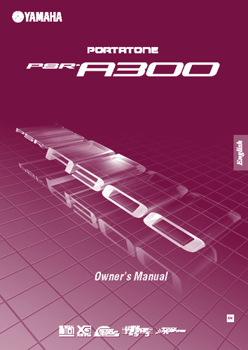 Yamaha psr a300 instruction - yamaha,