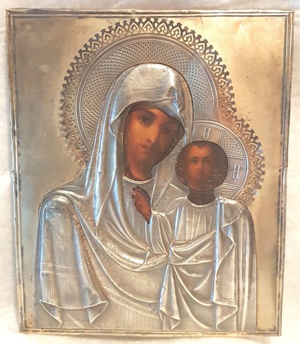 Icona russa madonna kazan - russa, di