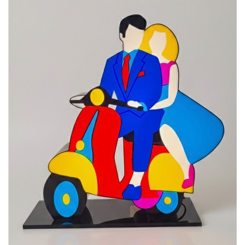 Marco lodola coppia in vespa - -,