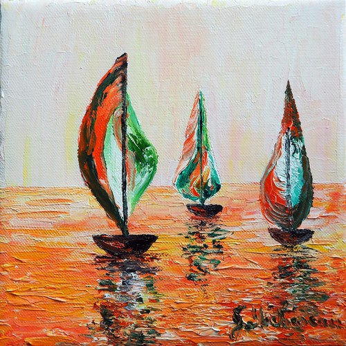 Tableau coucher soleil - tableau-, soleil-