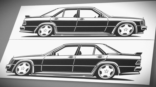 Adesivo mercedes 190e - 190e, 2.3