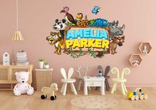 Adesivo murale personalizzato animali safari decorazione casa arte murale