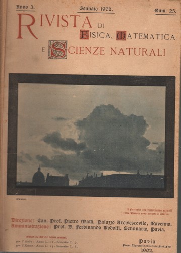 Rivista fisica matematica - di, fisica,