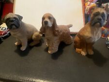 Statuine Sculture Cani Resina Castagna