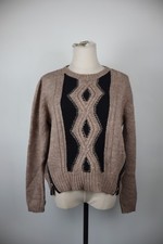 MARELLA MAGLIONE MAGLIA LANA DONNA Tg. M WOMAN CASUAL WOOL SWEATER VINTAGE ZIP