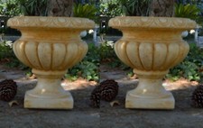 VASO CALICE ORCIO COPPIA DI VASI DA GIARDINO ESTERNO IN CEMENTO MARMO H38CM 2PZ