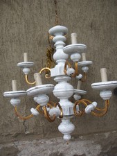LAMPADARIO LEGNO E FERRO