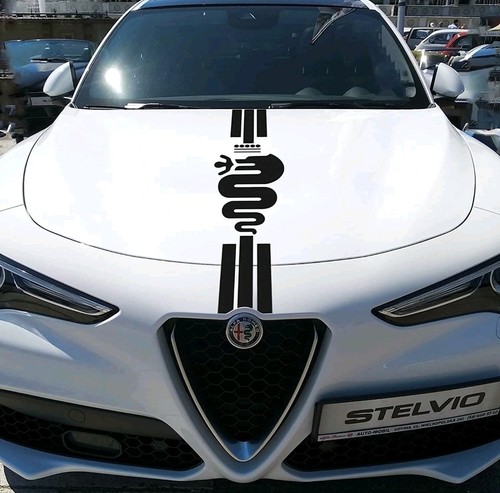 Fasce adesive nere cofano alfa - adesive,