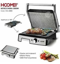 Piastra Elettrica 2000W Bistecchiera Regolabile con Termostato x Panini HM-5880